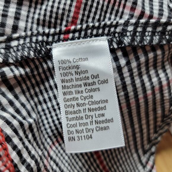 Crown & Ivy Red Raised Polka Dot Layered Look Sweater with Plaid Size Petite M - Picture 8 of 8